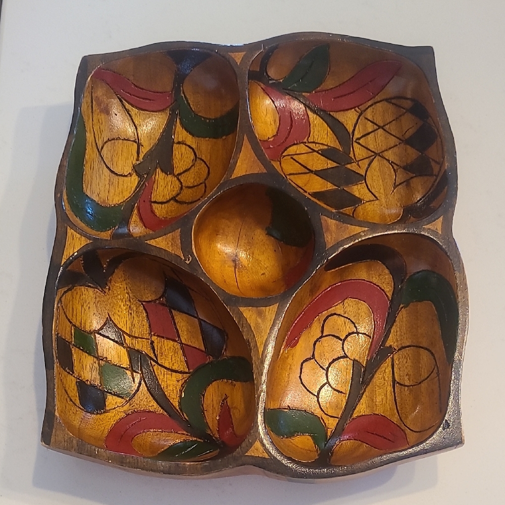 Vintage Handcrafted Wooden Tray